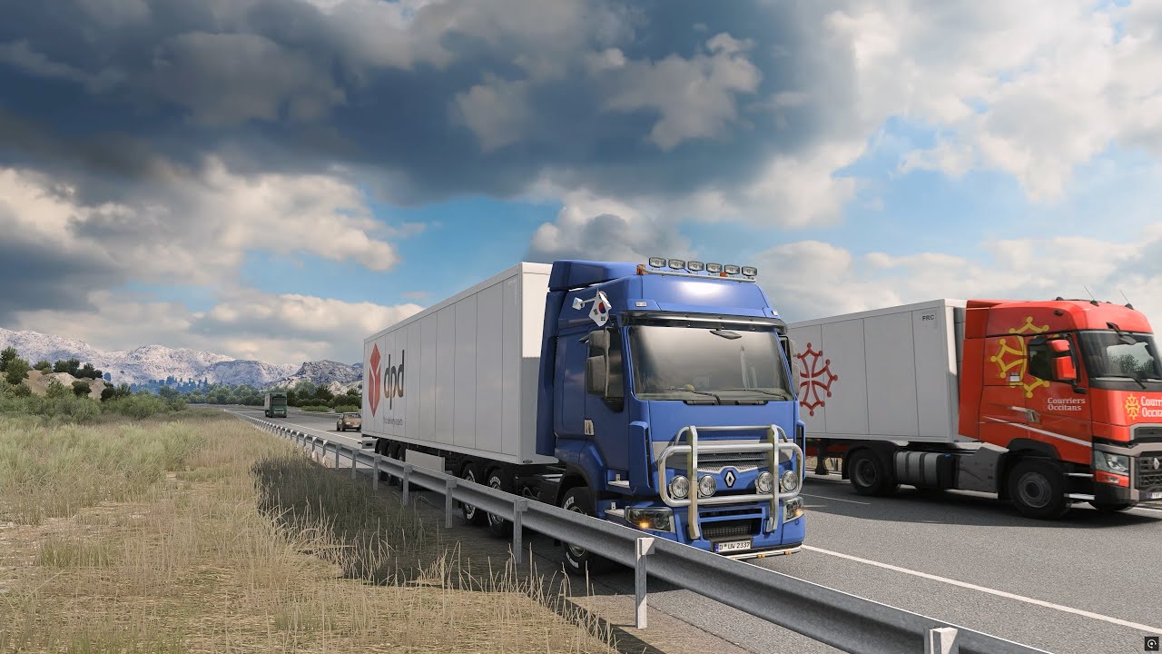 🚚[유로트럭2,ETS2] (IR) 게임플레이, 한국맵 남포, 컨테이너 운송, RENAULT Premium, GAME PLAY, 4k, SNOWYMOON V2.