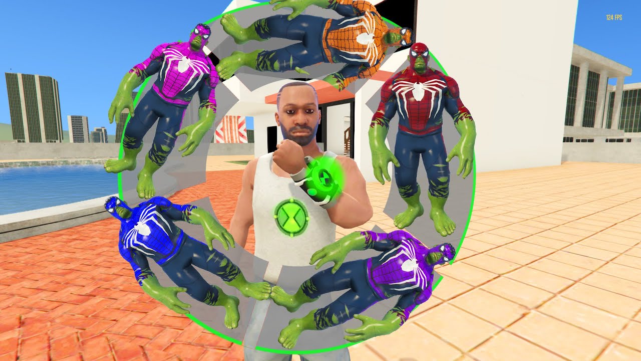 Franklin Playing As ALL HULK SPIDERMAN In INDIAN BIKE DRIVING 3D