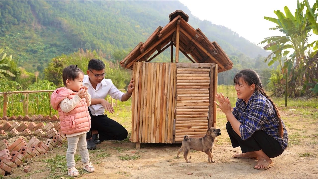 The single mother with skillful hands designed a beautiful house for her pet