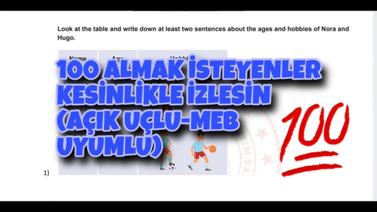 10.Sınıf İngilizce 1.Dönem 1.Yazılı