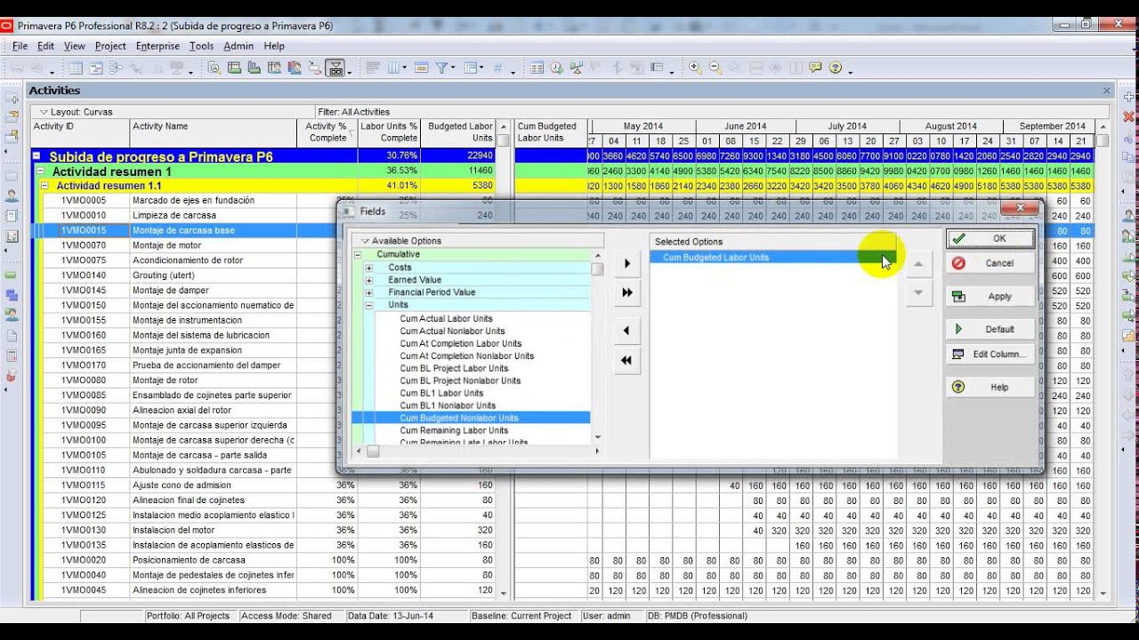 Generación de Curvas de Progreso desde Primavera P6