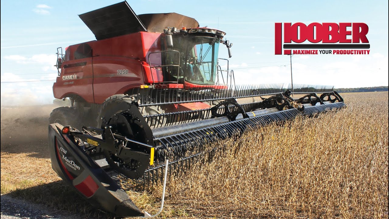 Helgason Farms Case IH 7250 Combine Soybean Harvest
