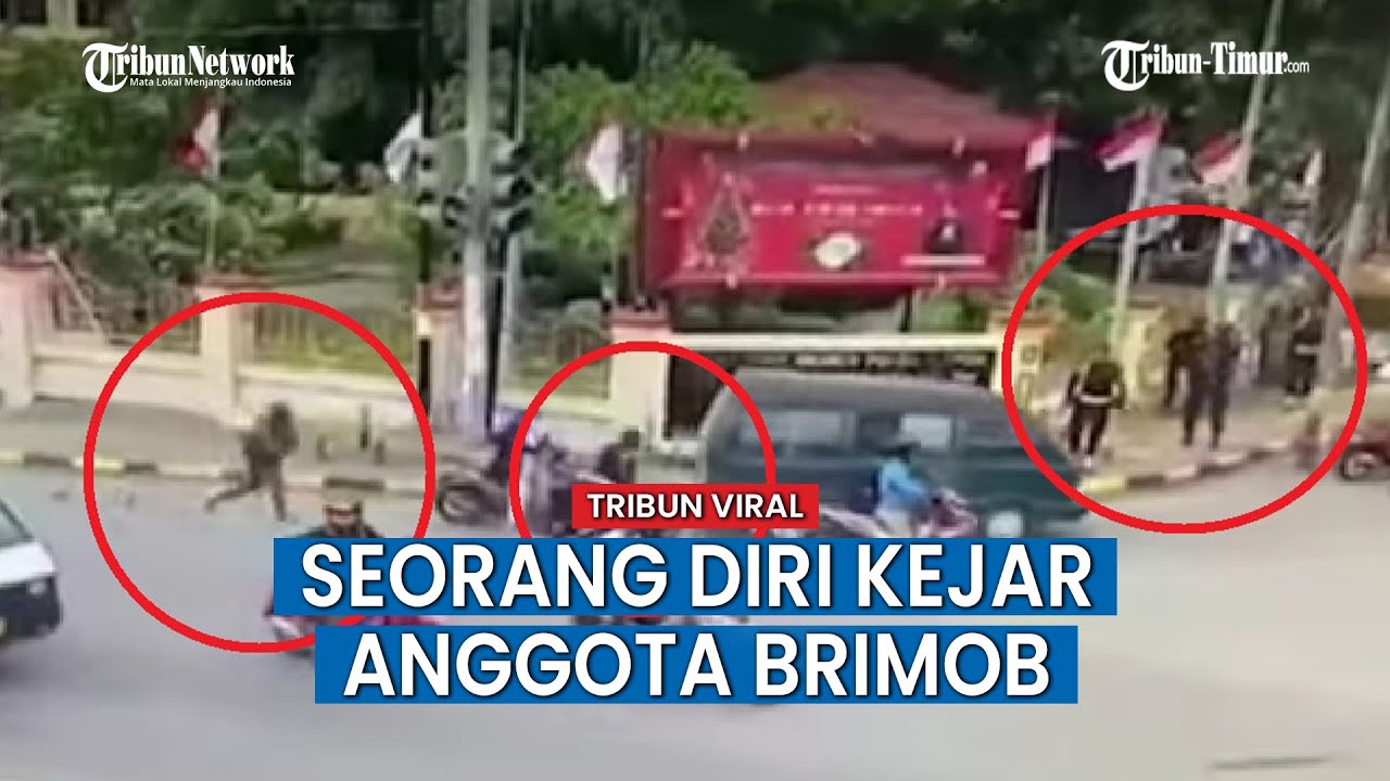 Rekaman Detik detik Massa Lukas Enembe Kejar Anggota Brimob