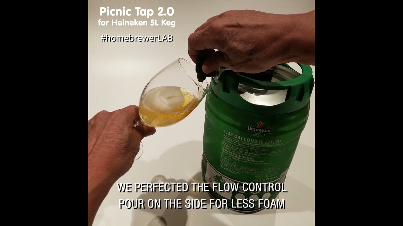 Picnic Tap 2 0 for Heineken 5L Keg. Perfect pour with Progressive Flow Control and NO drips.