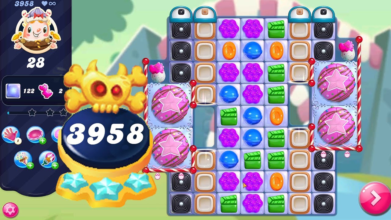 Candy Crush Saga Level 3958 || Nightmarishly Hard Level || No Boosters || 3 Sugar Stars 🌟🌟🌟