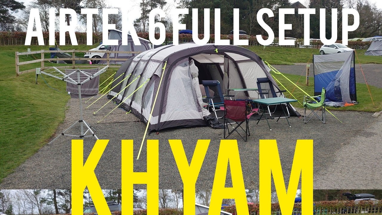 khyam Airtek 6 family camping setup