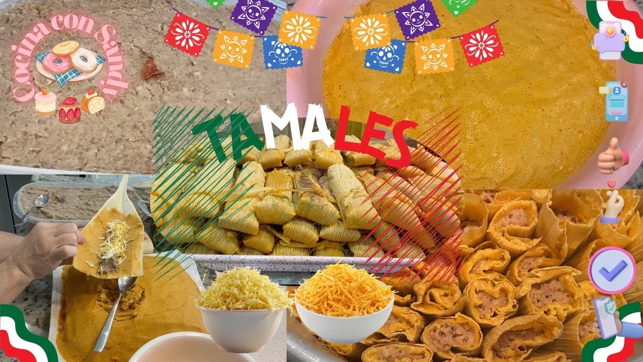 Tamales 🫔 🫔 de Frijoles Colorados Preparados con Queso.