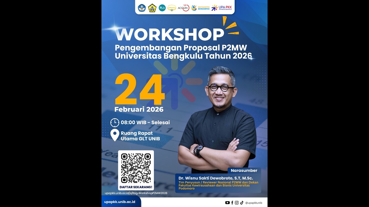 LIVE - Workshop Pengembangan Proposal P2MW Universitas Bengkulu Tahun 2026 | GEDUNG GLT