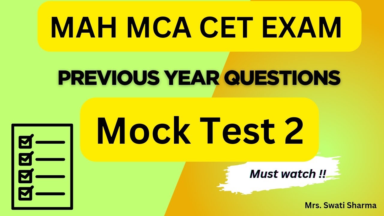 Mock Test 2 | MAH MCA CET | NIMCET