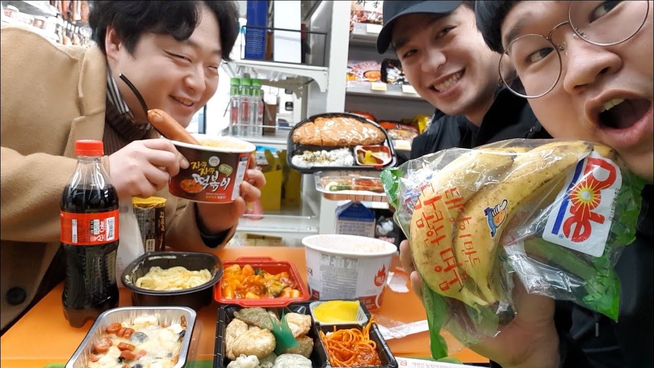 새벽에 GS편의점 인기메뉴 훈정식 먹방.Mukbang