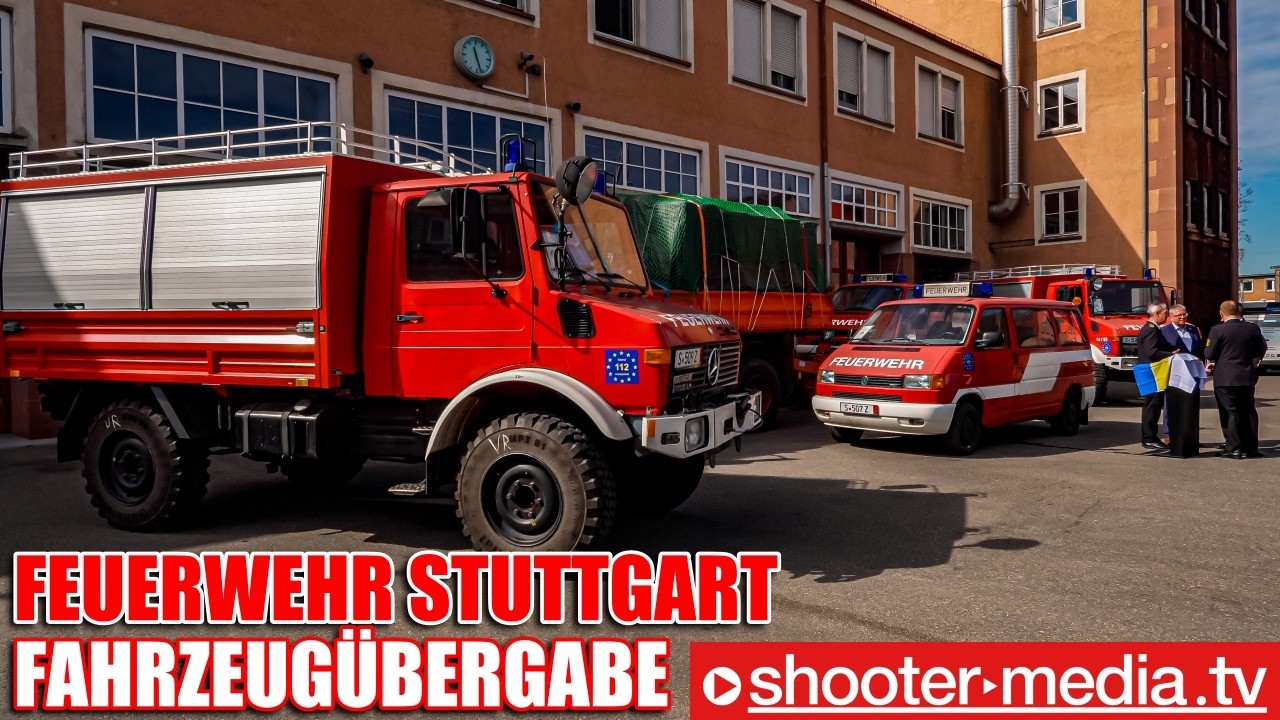 🇩🇪 🇩🇪  FEUERWEHR STUTTGART mit FAHRZEUGÜBERGABE an FEUERWEHR CHMELNYZKYJ (UKRAINE)  🇺🇦 🇺🇦