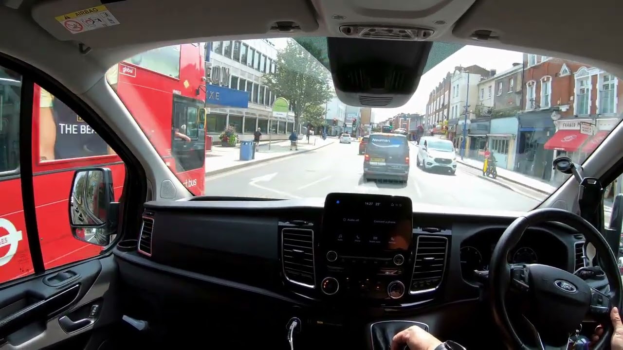 Driving in London, Wimbledon, Sunny Day | ft. Ford Custom Transit | POVDrive | VanMan2022 | Scenic
