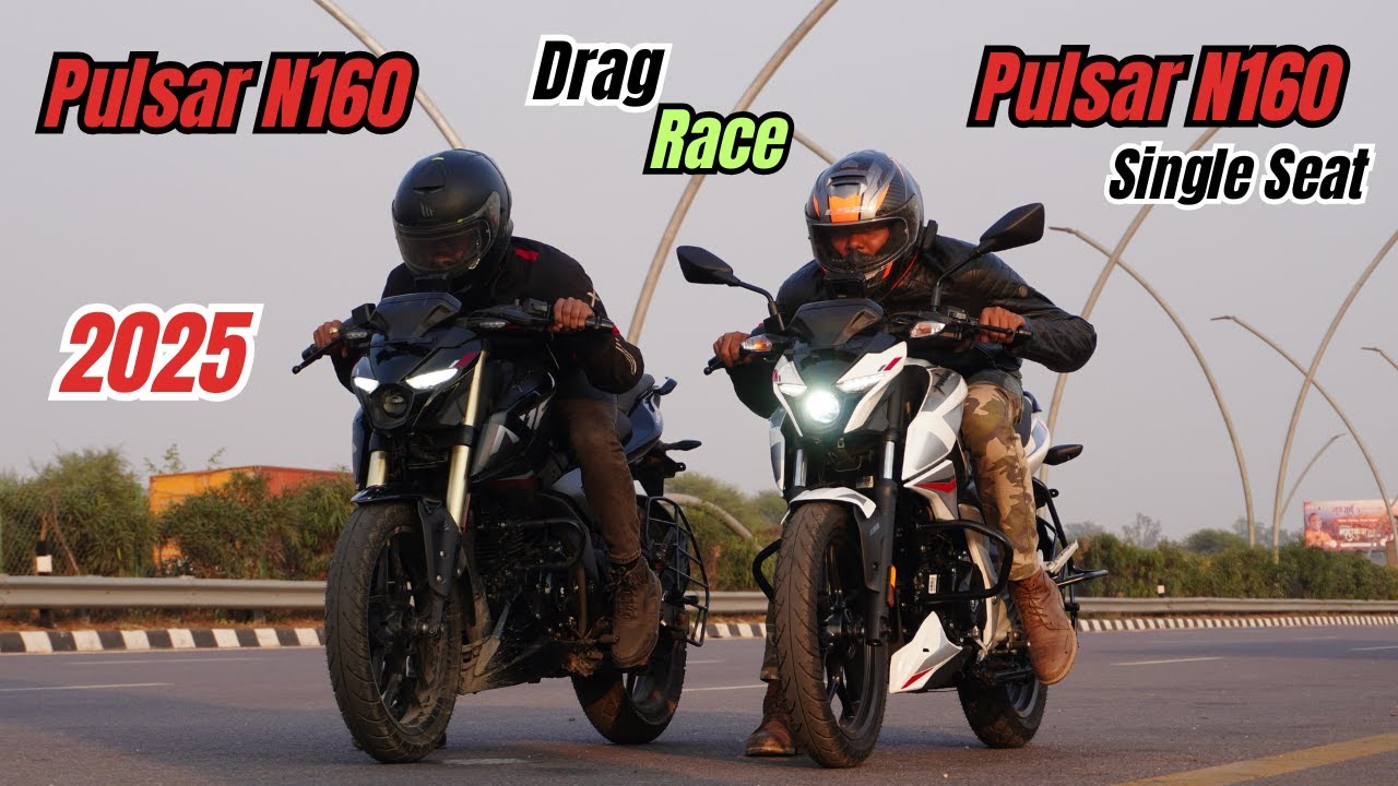 2025 Pulsar N160 Single Seat vs Pulsar N160 Split Seat Drag Race