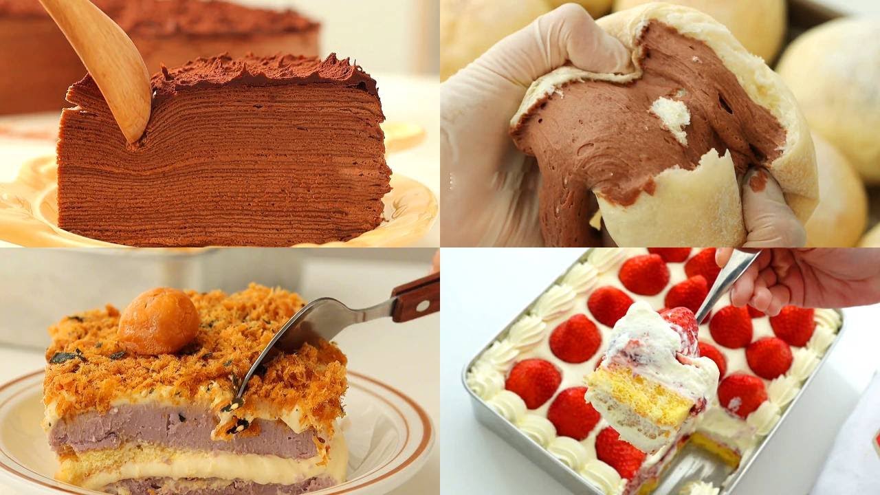 Satisfying Relaxing Video|Taro Puree Mille Crepe Box|Asmr|Tiktok
