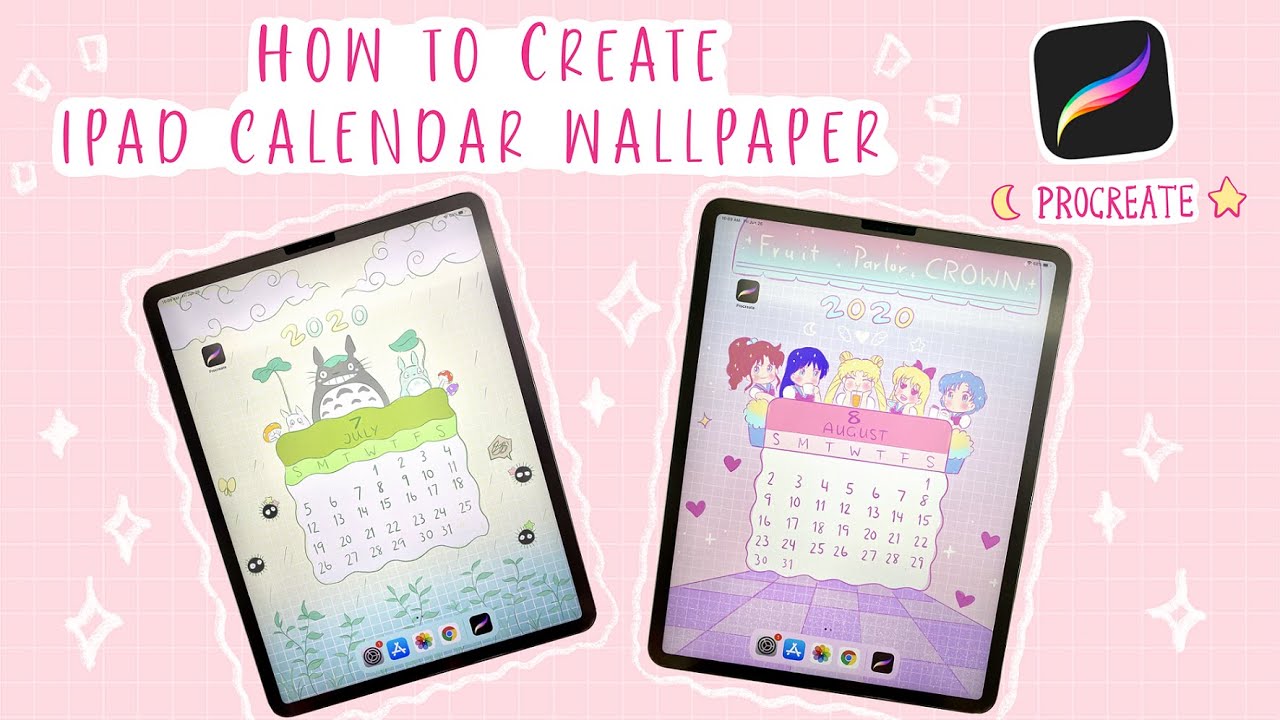 PROCREATE TUTORIAL: How to DRAW ✨Calendar Wallpaper ✨ on your IPAD Simple & Aesthetic (Step-by-step)
