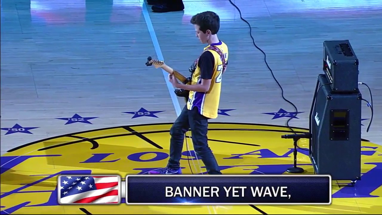 Max Toth Lakers Game National Anthem