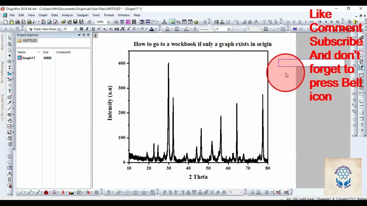 How to go to a workbook if only a graph exists in origin
