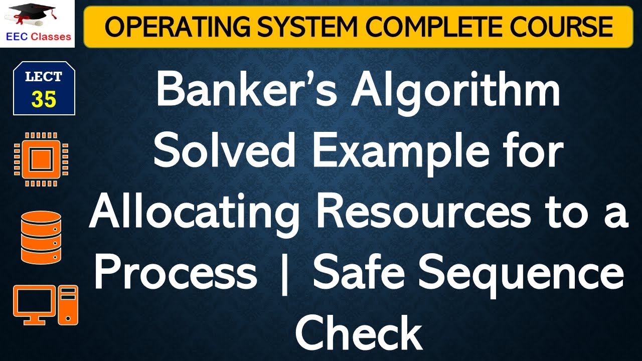 L35: Banker’s Algorithm Solved Example for Allocating Resources to a Process | Safe Sequence Check