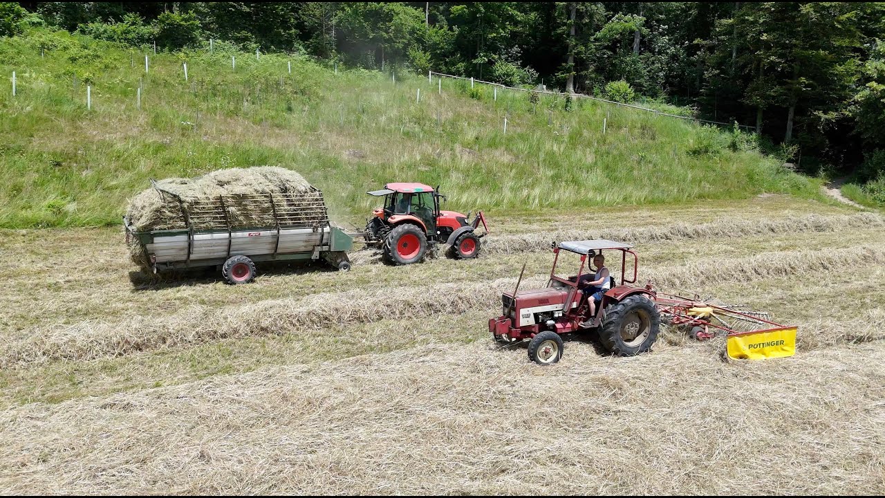 Heuernte 🇨🇭🐄 mit leichten Maschinen für Milchviebetrieb