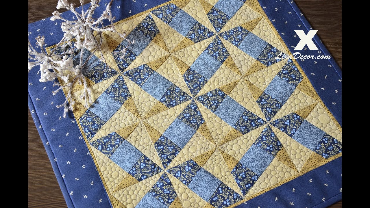 Patchwork Tutorial - X Block (Gold)  Patchworkové šablony LizaDecor.com