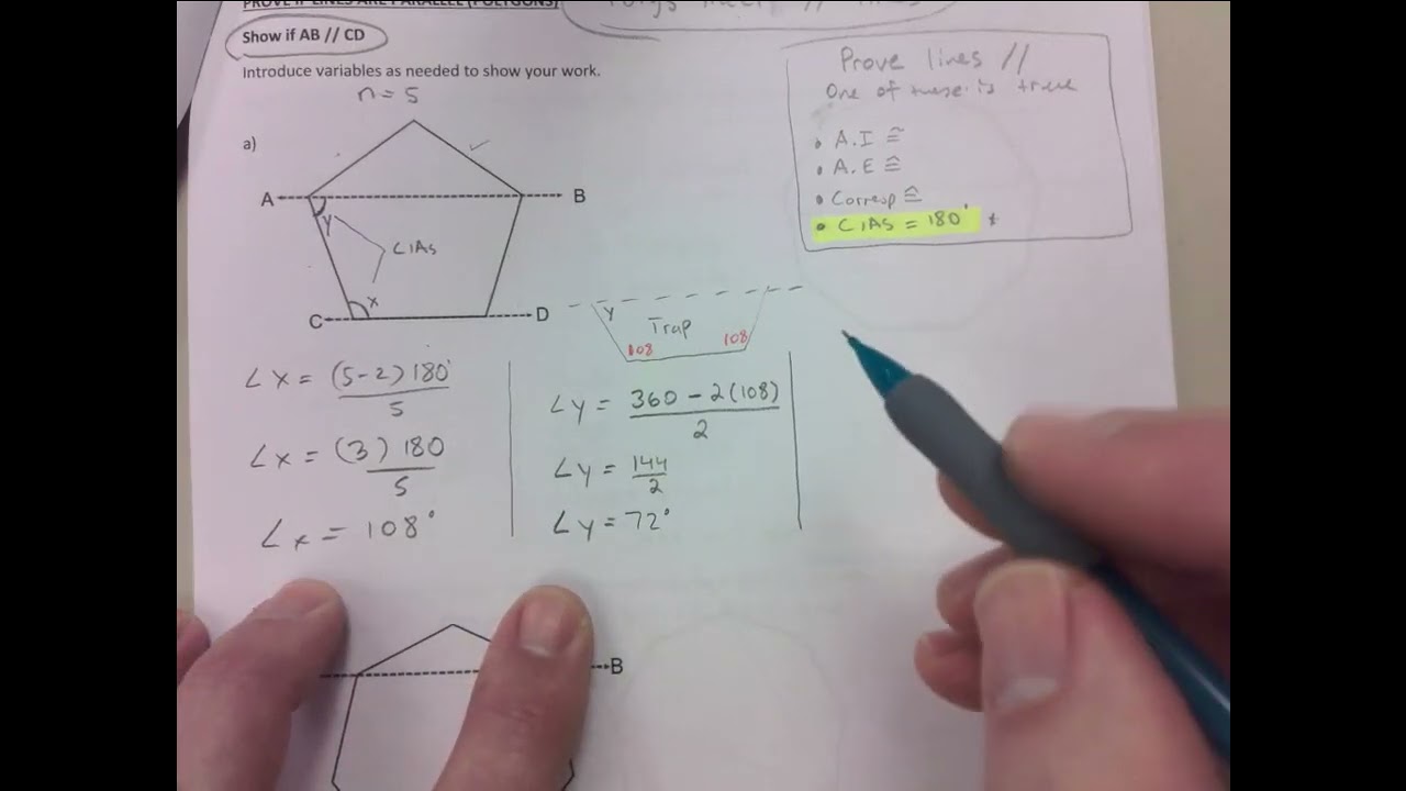 POLYGONS MEET PARALLEL LINES: PROVING LINES WITHIN A POLYGON ARE PARALLEL