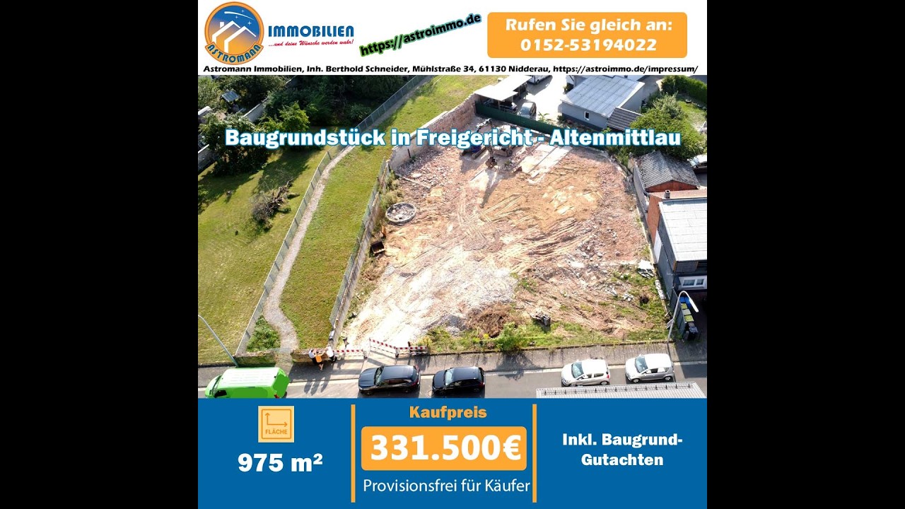 Baugrundst&uuml;ck in Freigericht-Altenmittlau 975m&sup2; f&uuml;r 420.000&euro;