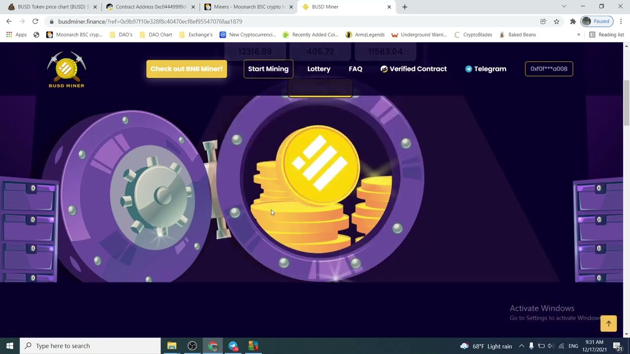 BUSD Miner BSC Defi  New Miner  Anti Whale features