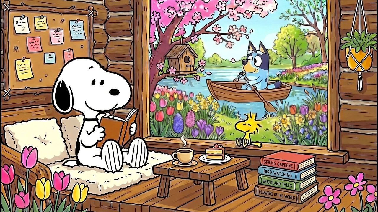 Morning Spring with Snoopy & Bluey 🌞 Chill Lofi Beats for Study, Read and Relax | Snoopy Chill Beats