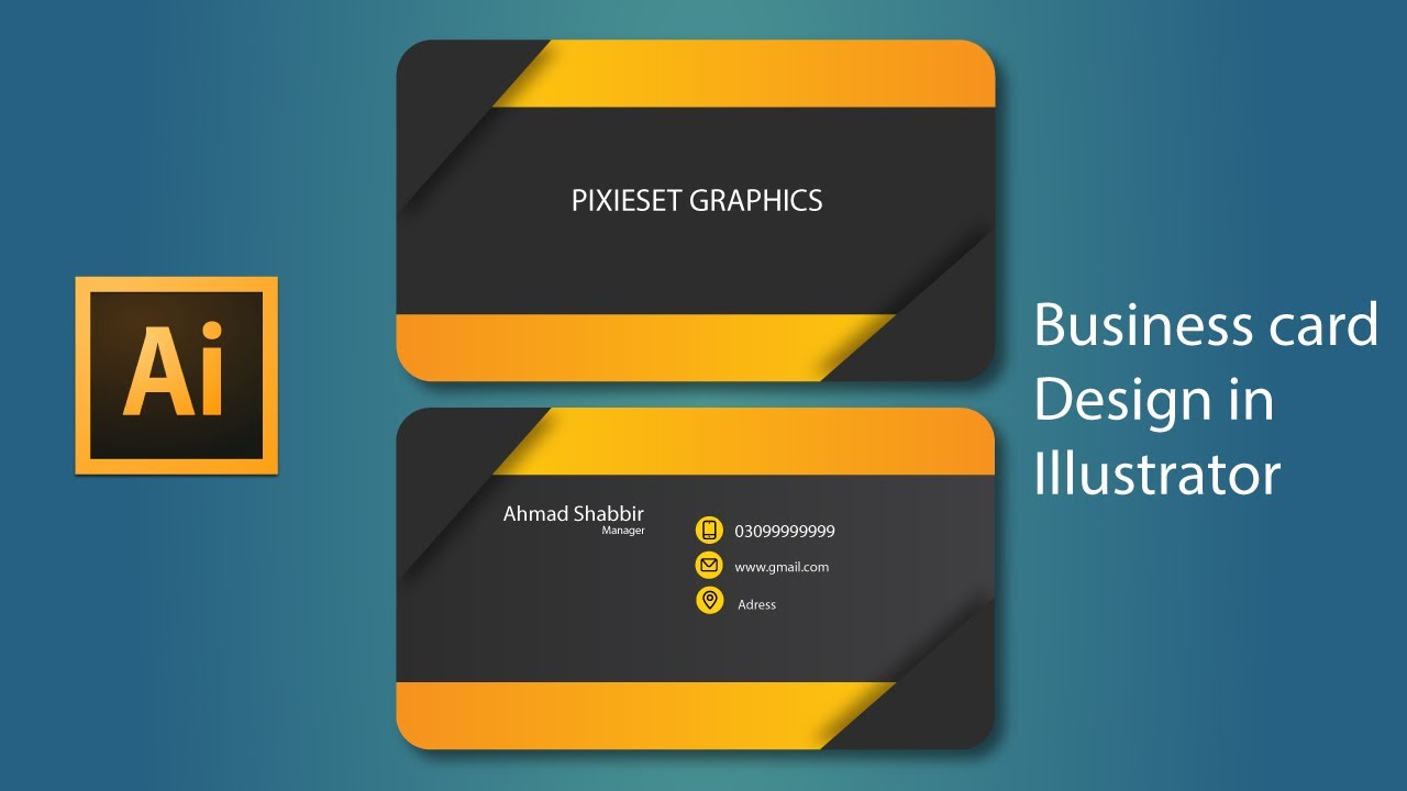 Business card design in illustrator in urdu/hindi | illustrator tutorial | visiting card tutorial