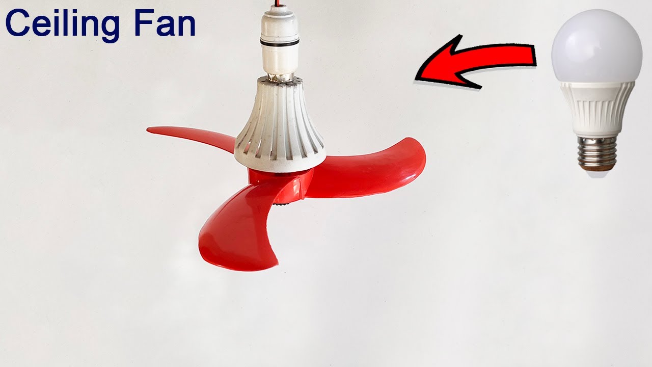 How To Make Ceiling Fan At Home From Old LED Bulb | Diy Ceiling Fan Make Easy