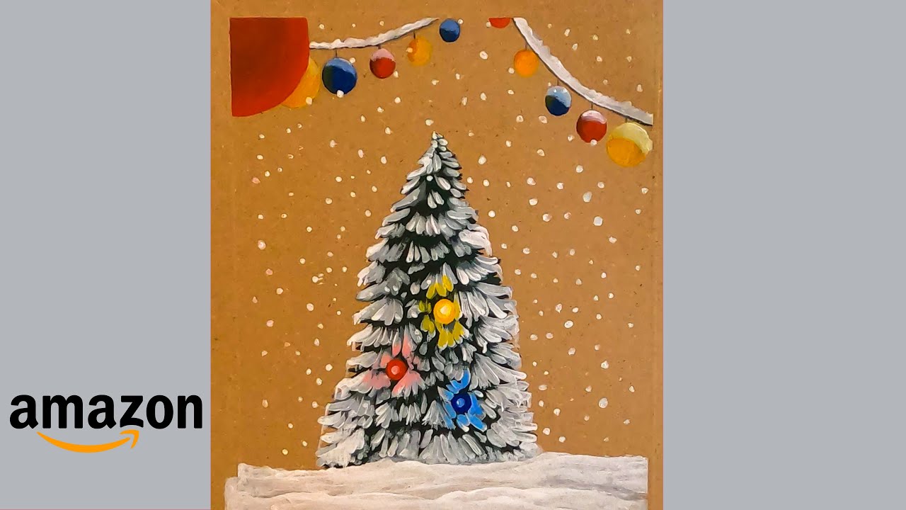 How to Paint a Christmas tree? #painting #amazon #Christmas #artcoin #art #happychristmas
