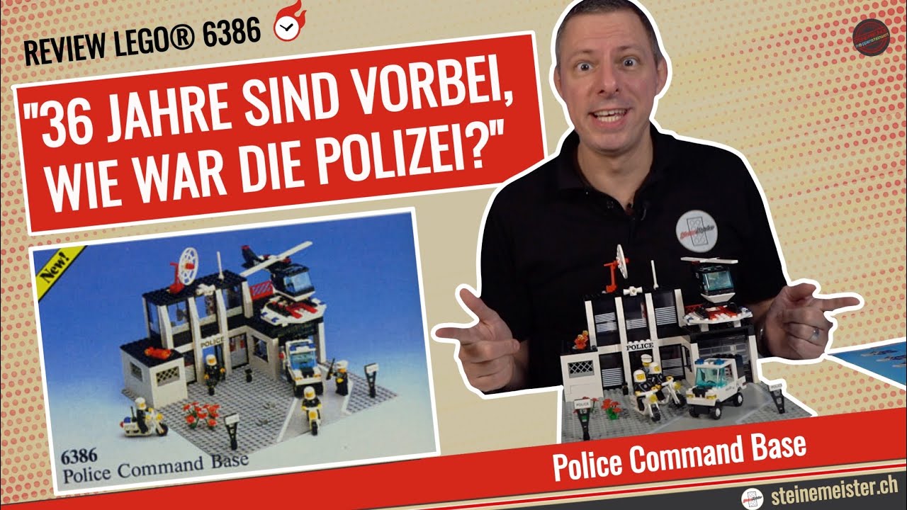 LEGO® 6386 Police Command Base von 1986 🚨🚔🏍🚁 (Set bietet vier Aufbauvarianten)