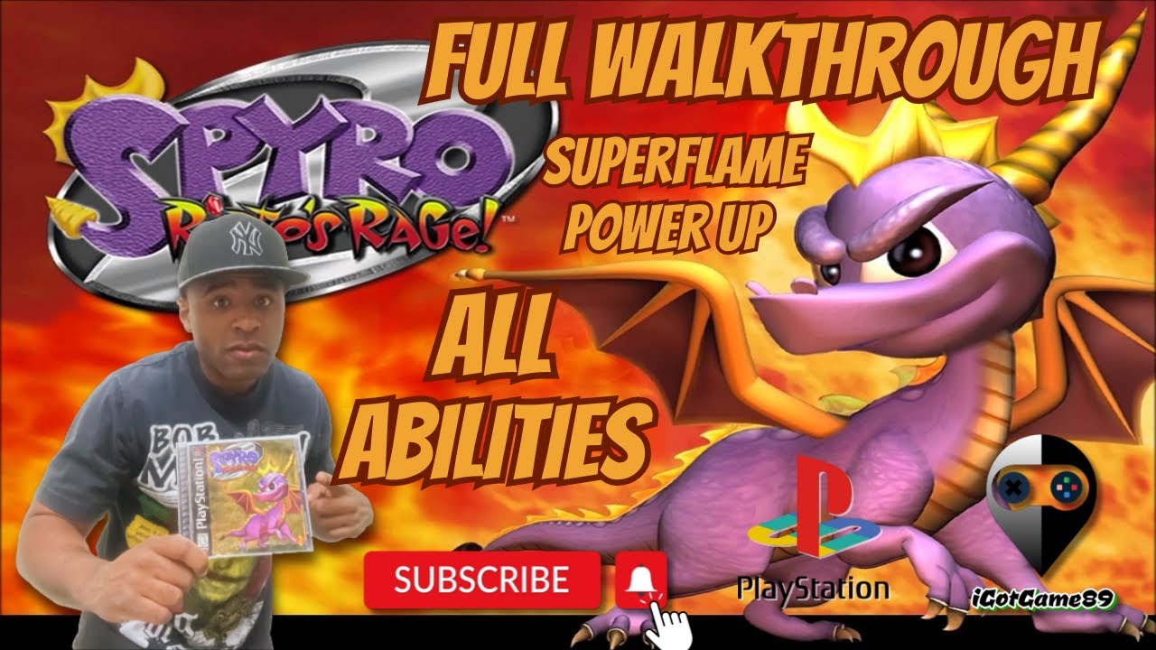 Let's Play Spyro 2: Ripto's Rage! (PS1) FULL WALKTHROUGH 100% (SUPERFLAME POWER UP) Speed Run