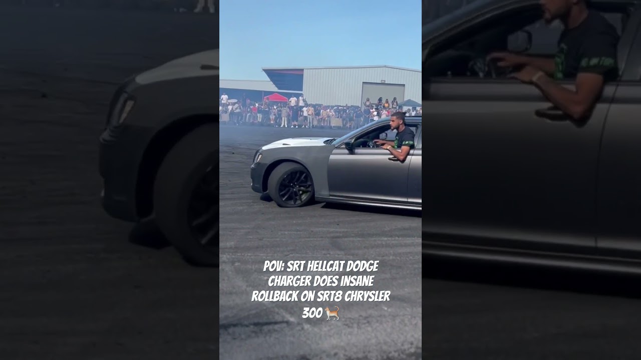 SRT Hellcat Dodge Charger does insane rollback on SRT8 Chrysler 300 😀🐈#chrysler300srt8 #rollback
