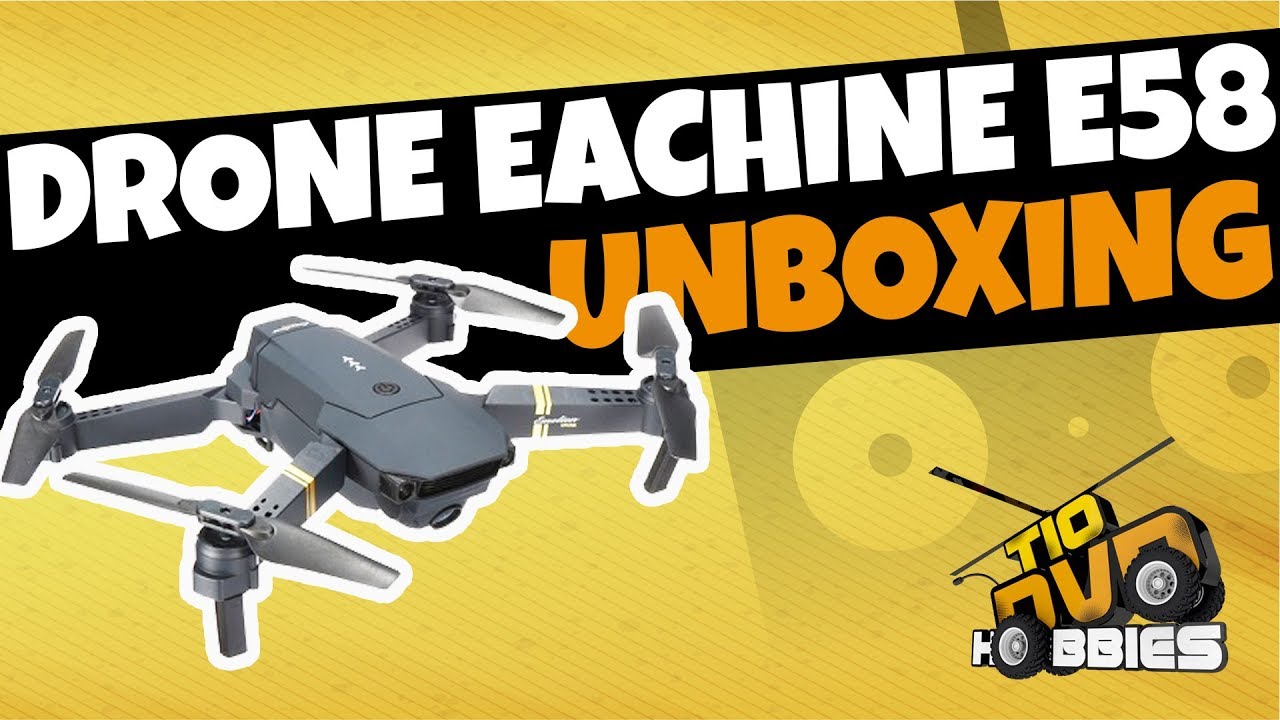 DRONE EACHINE E58  MINI DJI MAVIC PRO BOM E BARATO UNBOXING VOO INDOOR - PORTUGUES PT-BR UNBOX 2018