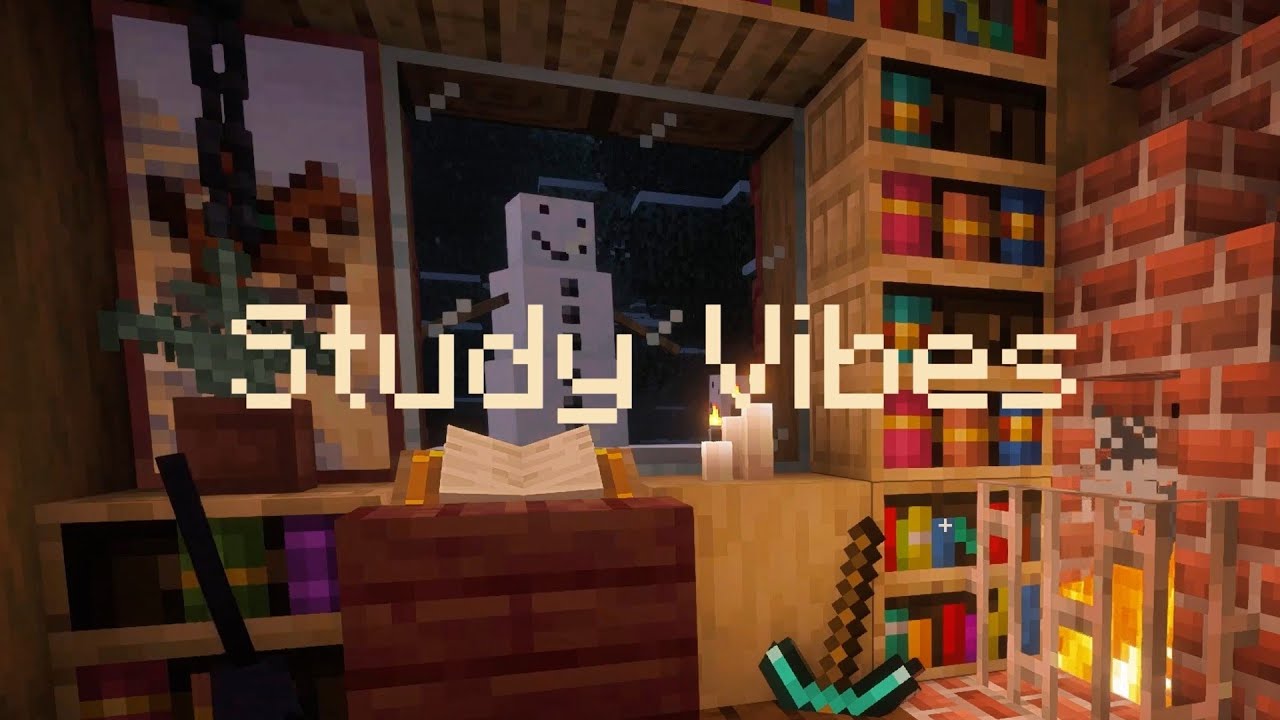 Winter Study Session ❄️ | Minecraft Music & Crackling Fire