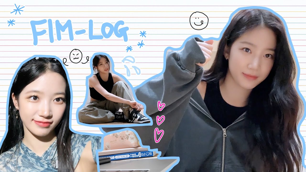 [FIM-LOG] 카즈하 브이로그 #5 l 즈하의 데일리 필기구 소개 & 한국어 공부 💬📝, 7분 운동 루틴💪