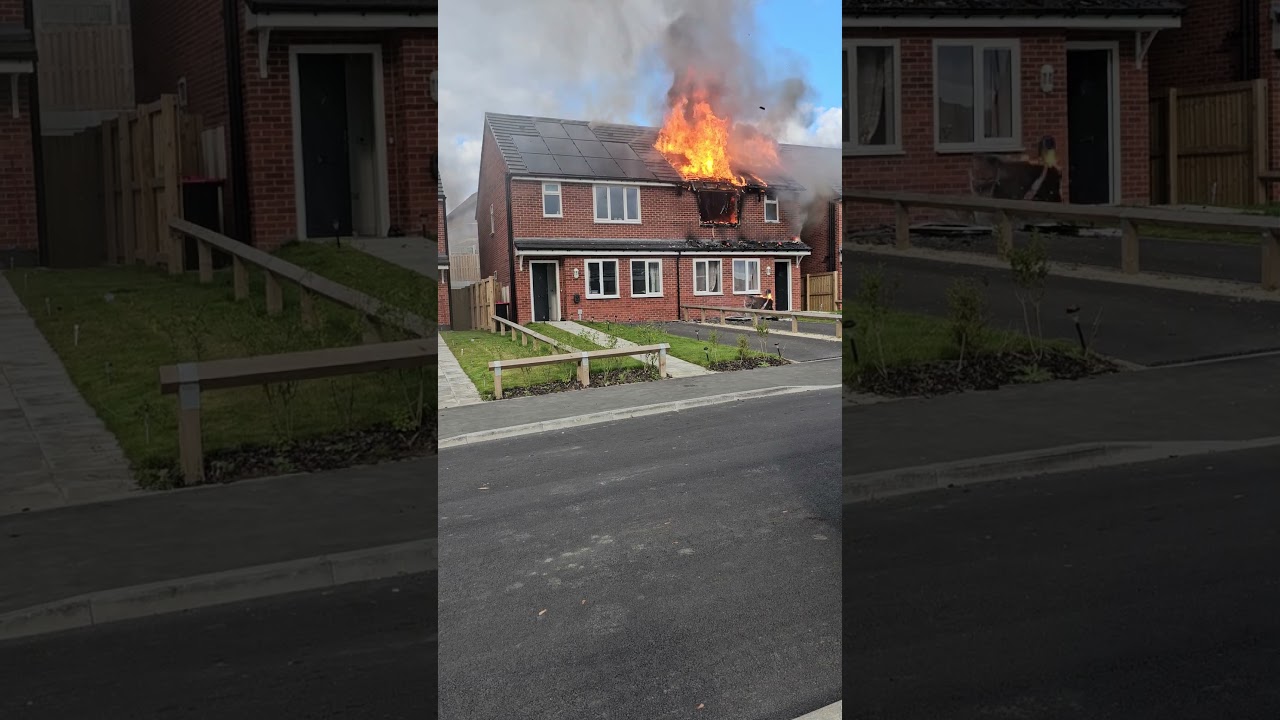 Fire Engulfs Newly Built House - Intense Flames Caught on Camera! 🔥 Part 1