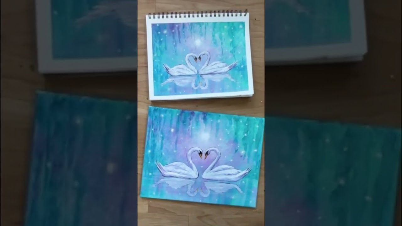 Learn how to create this ethereal abstract background using a sponge in Lover&rsquo;s Lane 🦢💕