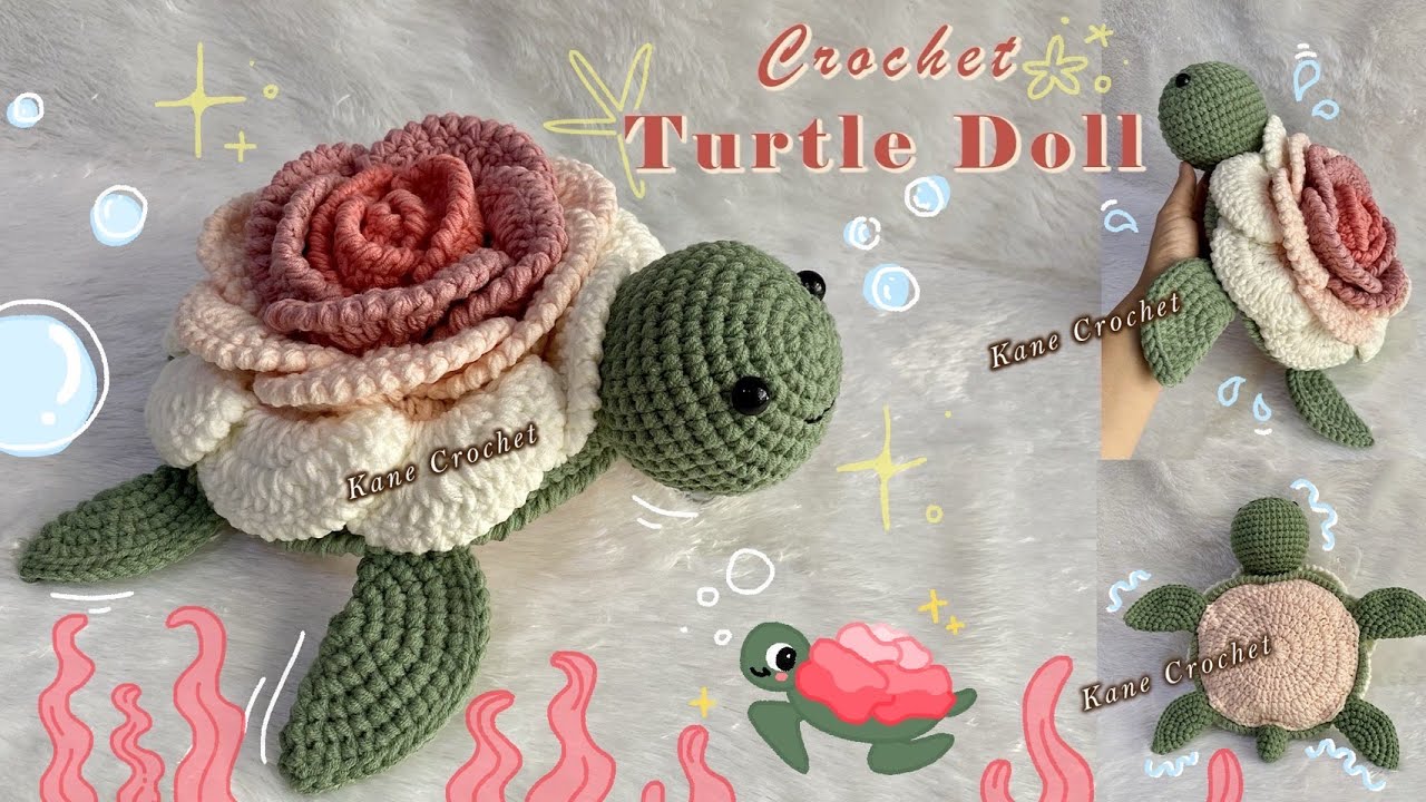 Вязаная крючком черепаха 🐢🐢 Урок вязания крючком черепахи амигуруми 🌹🌹 Вязаная крючком роза