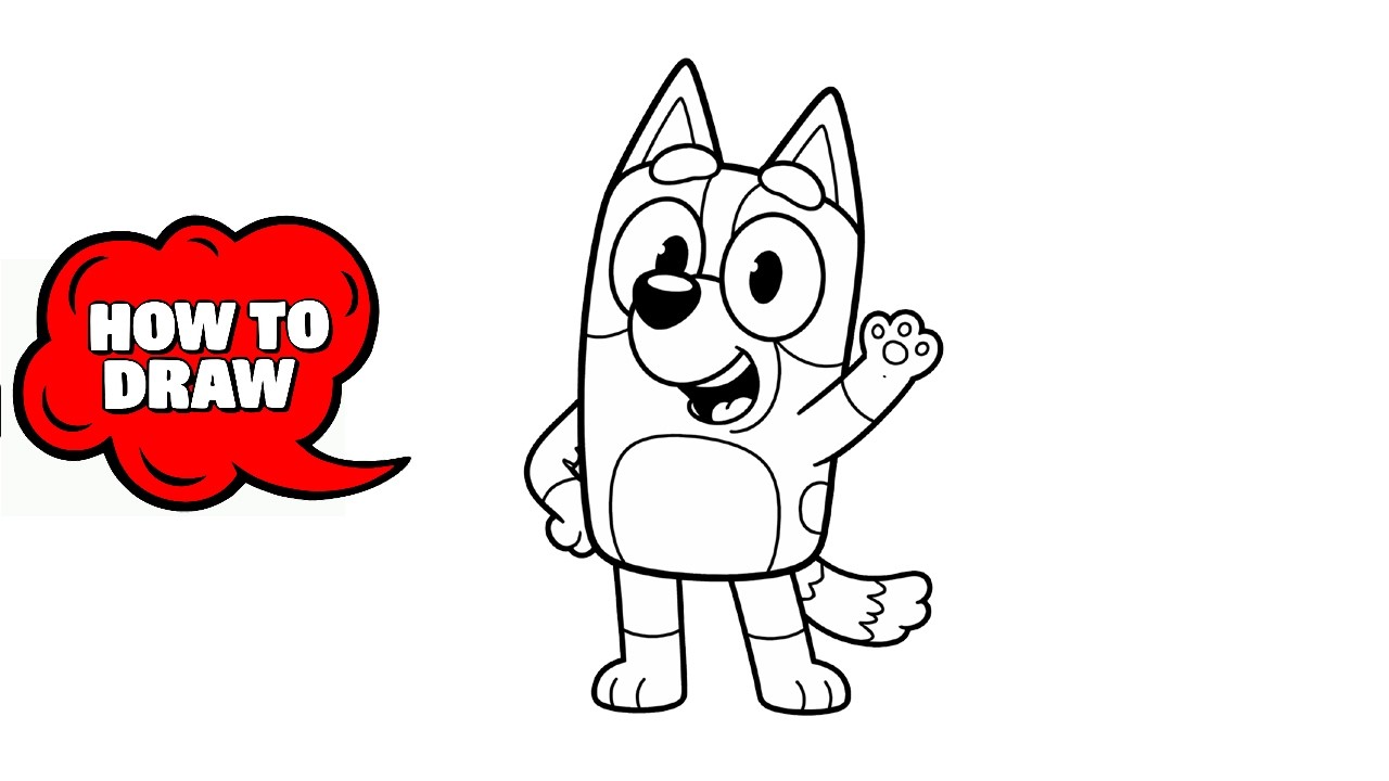 How to Draw Bluey from Bluey | Easy Cartoon Drawing Guide