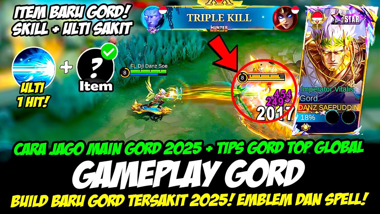 CARA JAGO MAIN GORD 2025 + ITEM GORD META TERBARU❗BUILD GORD TERSAKIT 2025❗TUTORIAL GORD TOP GLOBAL