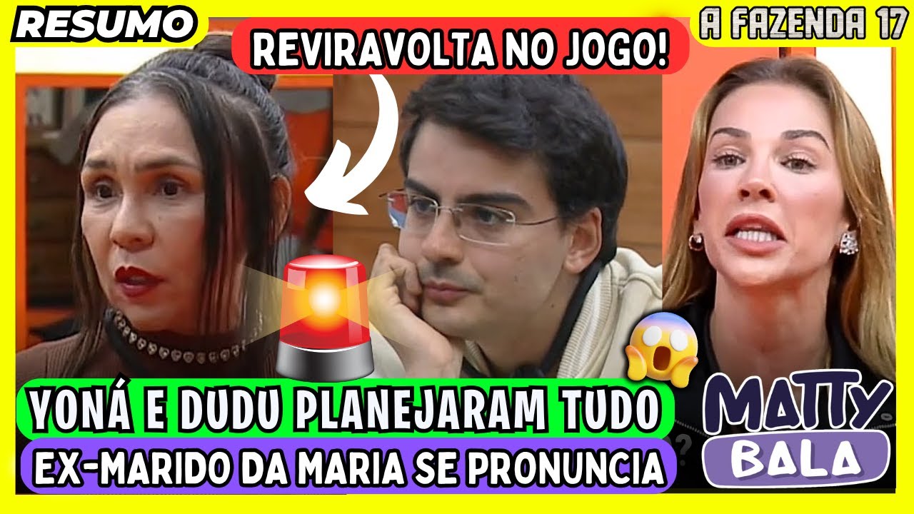 🟡URGENTE: YON&Aacute; estava MENTINDO para o P&Uacute;BLICO ? ALIAN&Ccedil;A com DUDU MUDA o RUMO do JOGO ! #afazenda
