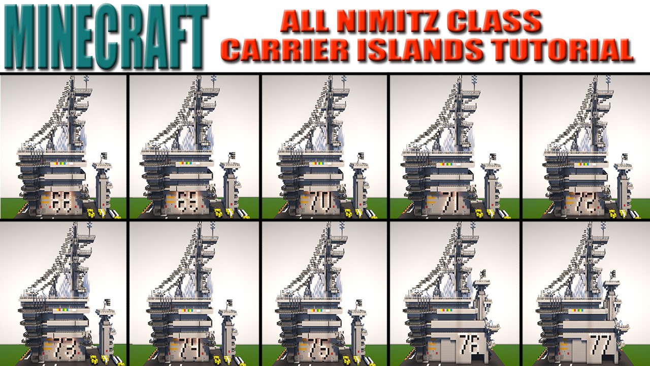 MINECRAFT / HYTALE  : Aircraft Carrier Main Islands Tutorial (USS NIMITZ CLASS)