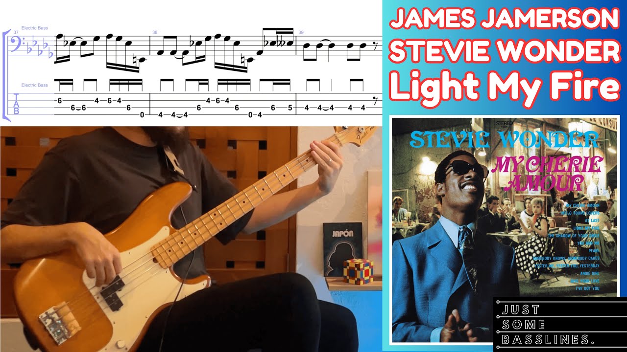 James Jamerson played THIS rock classic?? | Stevie Wonder - Light My Fire (Bass Cover + Tabs)