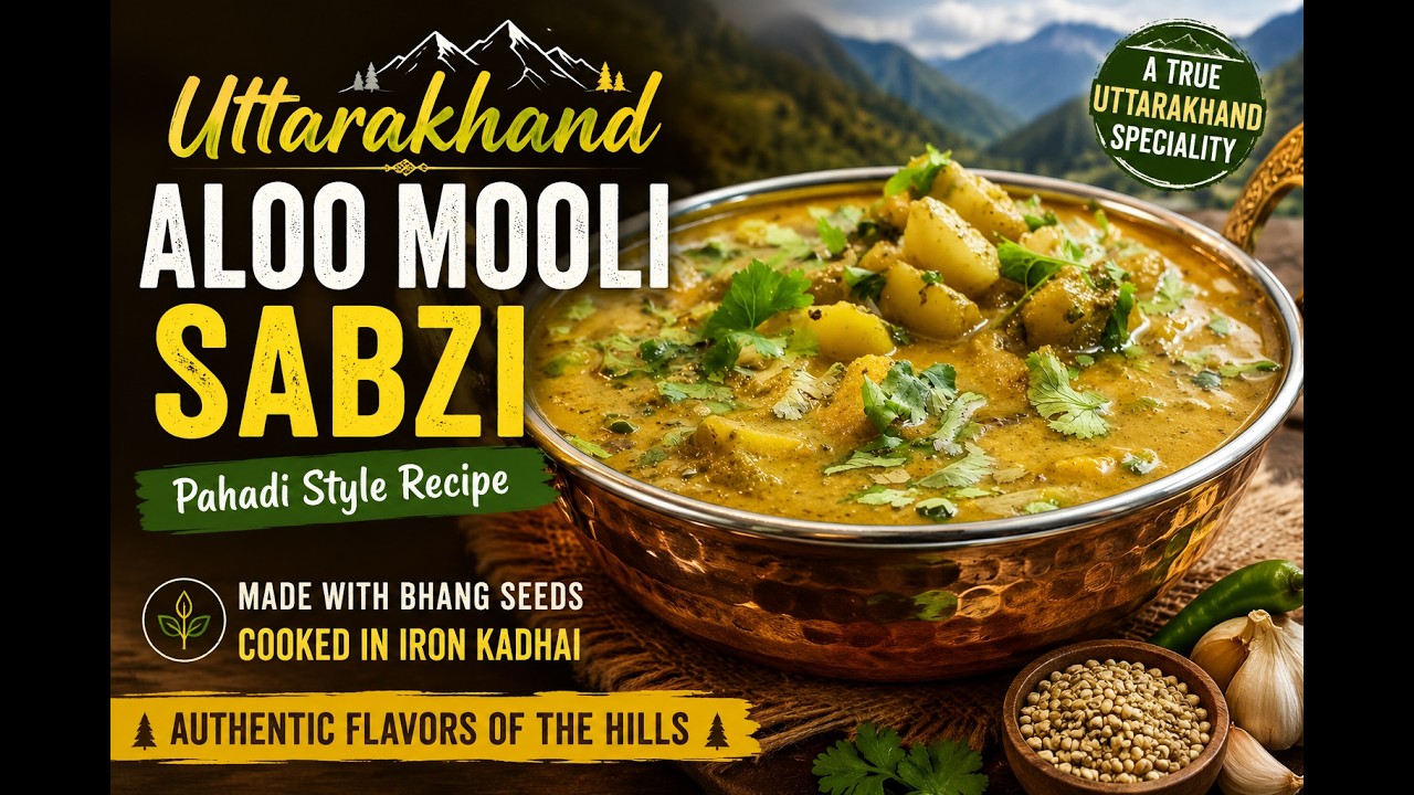 Uttarakhand special Aloo Muli ki bhang wali Sabzi / बनाइए  उत्तराखण्ड की आलू ,मूली भाग वाली सब्ज़ी।