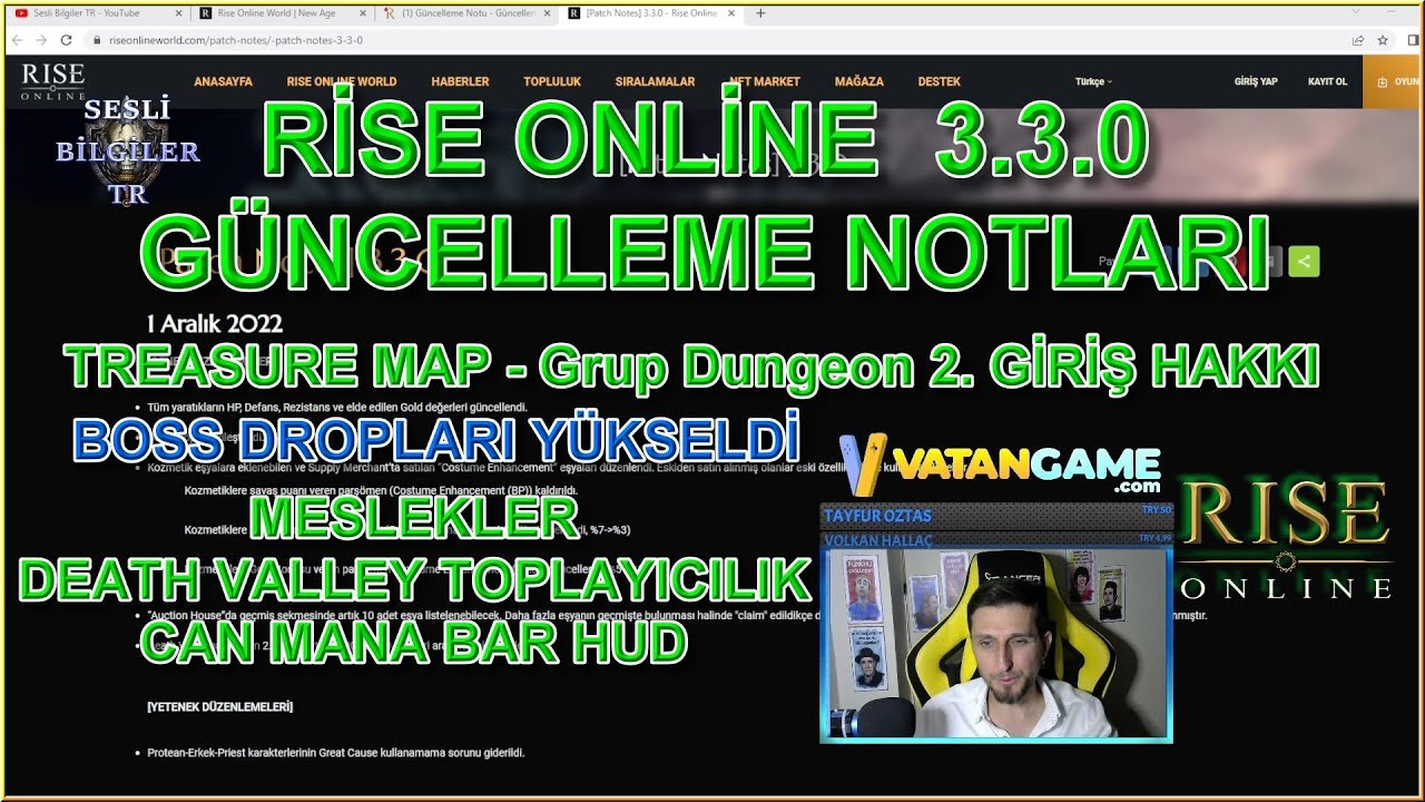 RİSE ONLİNE 1 ARALIK GÜNCELLEME - GRUP ZİNDAN 2. GİRİŞ HAKKI ŞANSI - MESLEKLER - DV TOPLAYICILIK SB