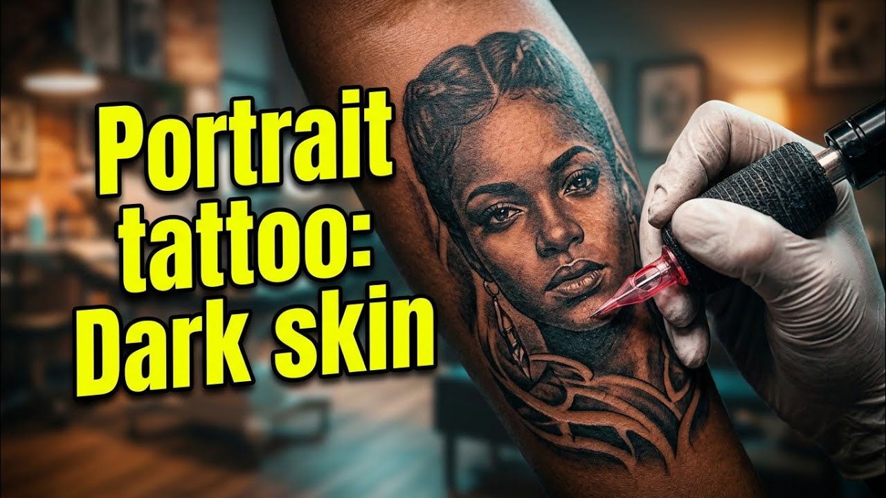 Testing Portrait Tattoos on Dark Skin #portrait #tattoo #art