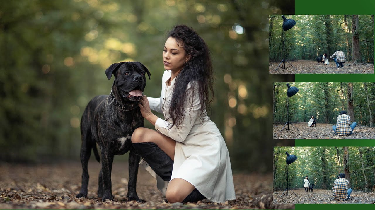 DOG & WOMAN   PHOTOGRAPHY WOOD PHOTO SESION FEAT GODOX AD400PRO