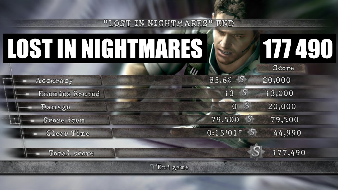RE5 LOST IN NIGHTMARES | SOLO PROFESSIONAL | 177 490 POINTS | PS4 Port